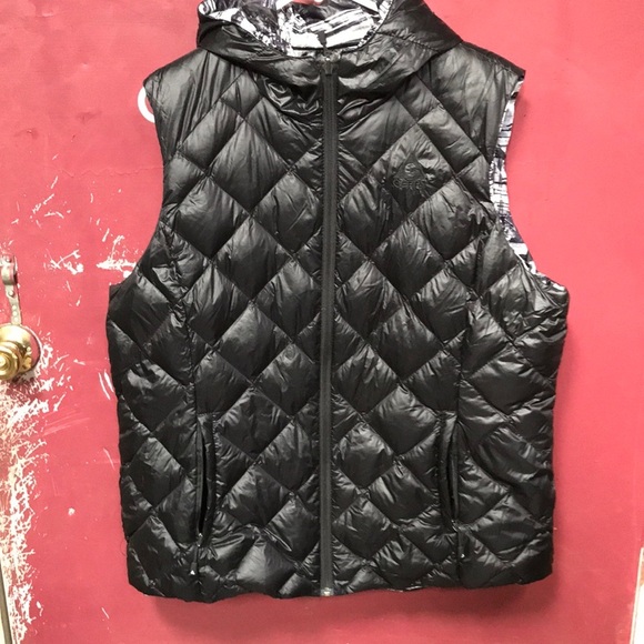 Black Quilted Vest with Hood - Picture 1 of 4